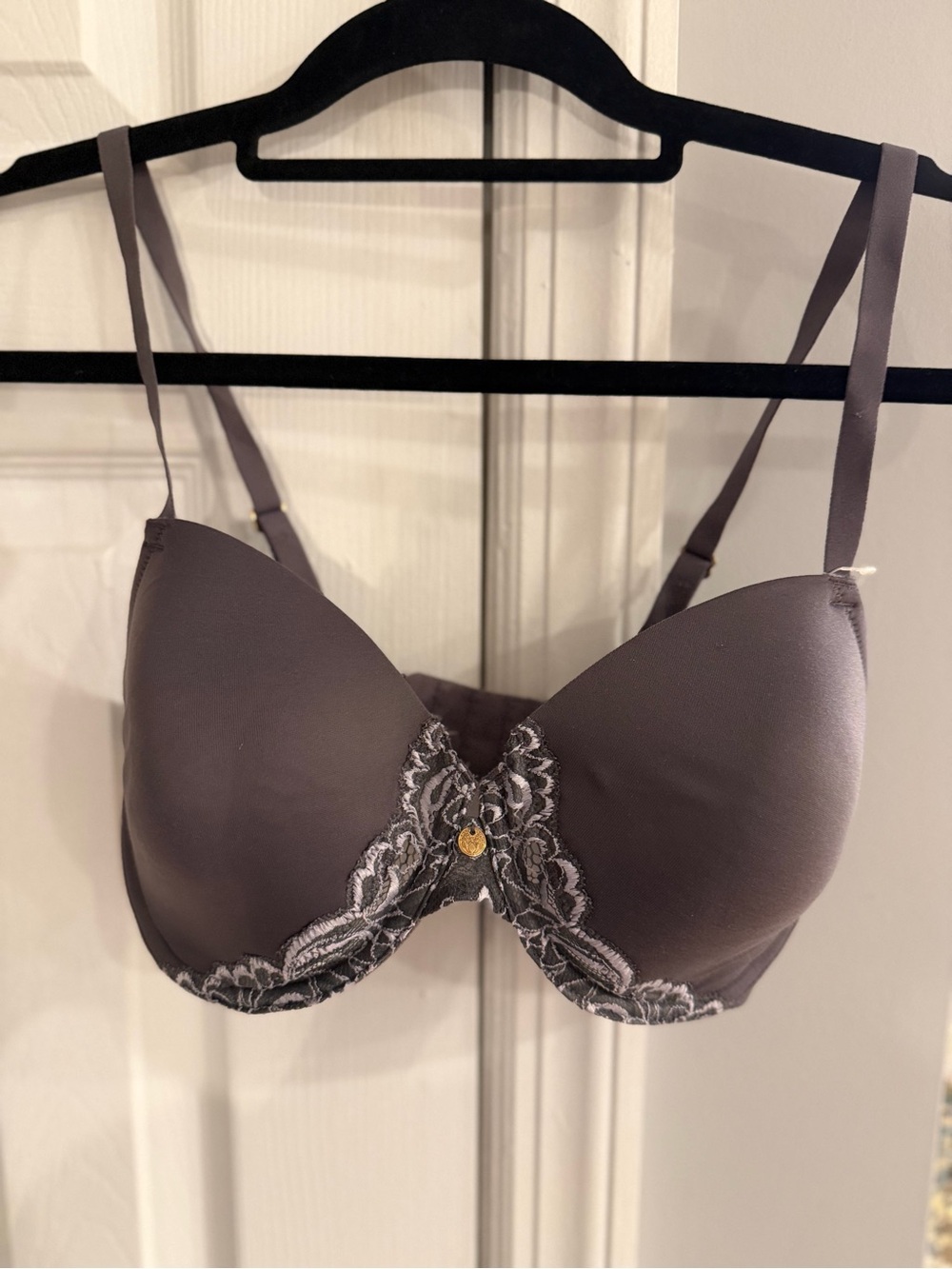 NWT Natori Contour Underwire Bra 32DDD Gunmetal Lace T-Shirt Bra Style 732082